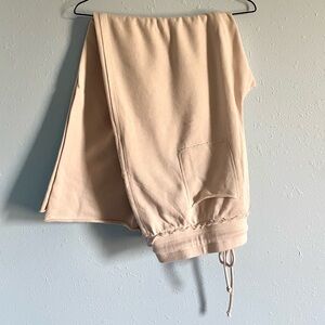 Cream wide leg pants